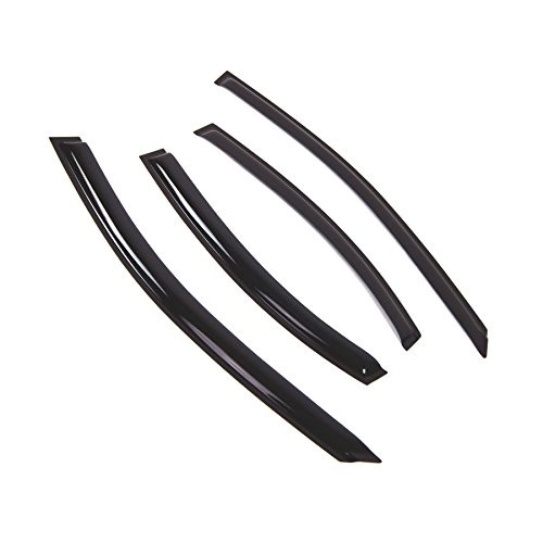 Tuningpros WD2-764 Outside Mount Window Visor Deflector Rain Guard Dark Smoke, 4 Pcs Set Compatible With 2012-2016 Chevrolet Sonic Sedan