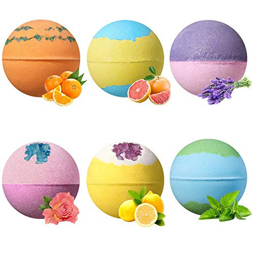 bath bombs, bath bombs for kids, organic bath bombs,bath salt bubble ball, mother's day gift, 6pcs organic bubble bath salts ball handmade spa bomb gift set for relaxation moisturizing skin