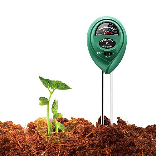 Ashero Soil Test Kit, 3 in 1 Soil Moisture Meter Light and PH Acidity Tester, Plant Tester for Garden, Farm, Lawn, Herbs & Gardening, Indoor & Outdoor Plant Care Soil Tester (No Battery Needed)