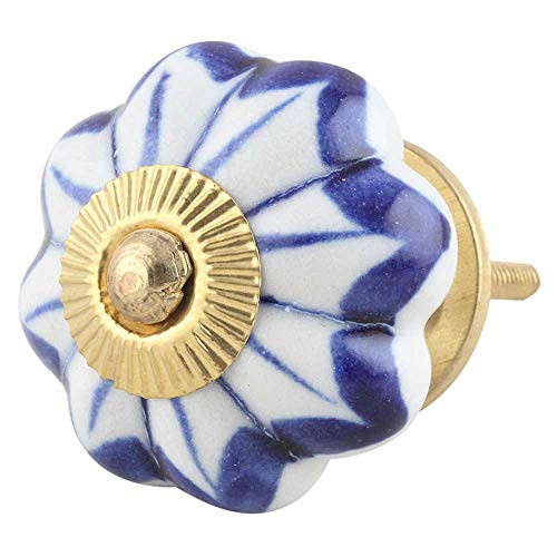 IndianShelf 2 Piece Handmade Multicolor Ceramic Periwinkle Dresser Knobs Drawer Cabinet Kitchen Wardrobe Door Pulls Handles