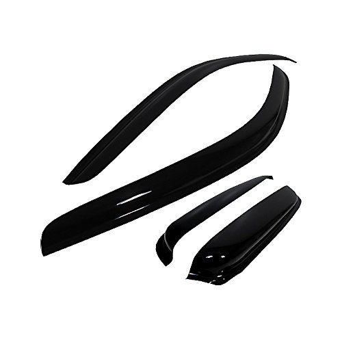 VioGi Fit 97-03 Ford F-150 Super/Extended Cab 97-99 Ford F-250 Light Duty Super/Extended Cab 4pcs Front  plus Rear Smoke Sun/Rain Guard Vent Shade Window Visors
