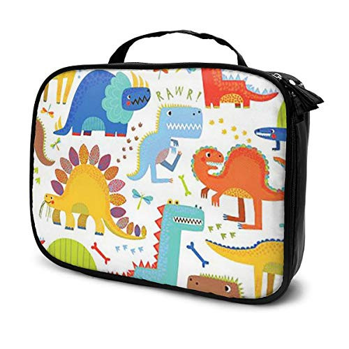 Cartoon Dinosaurs Cosmetic Bag Portable Makeup Pouch Travel Hanging Organizer Bag for Women Girls