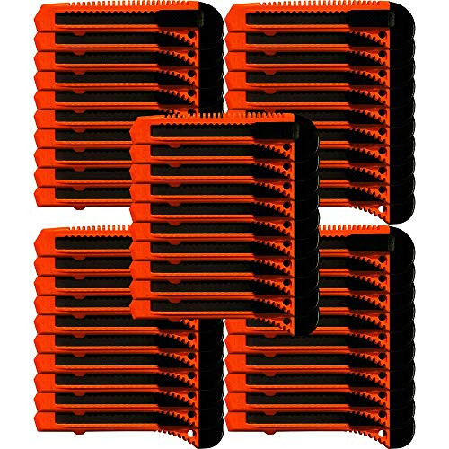 50x Bulk Utility Knife Box Cutters Snap Off Blade Neon Orange