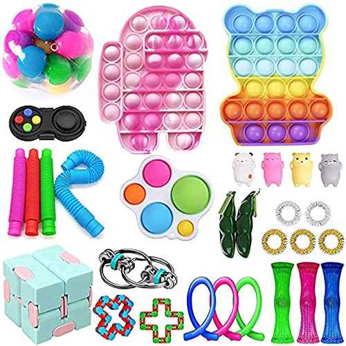 Cheap Sensory Fidget Toy Set Fidgets Packs Simples Dimples Pop Bubble Stress Relive Balls Fidget Toys Set for Adults Kids -A-