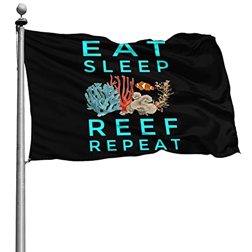 Voglawear Eat Sleep Reef Repeat Banner Flags for Garden, Home Flag, Outdoor Banner, USA Flag, 4x6ft
