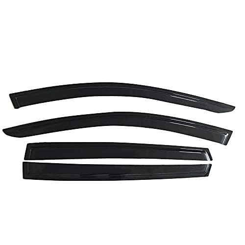 Window Visors Compatible With 2013-2018 Toyota RAV4, Acrylic Dark Smoke 4PCS Sun Rain Shade Guard Wind Vent Air Deflector by IKON MOTORSPORTS, 2014 2015 2016 2017