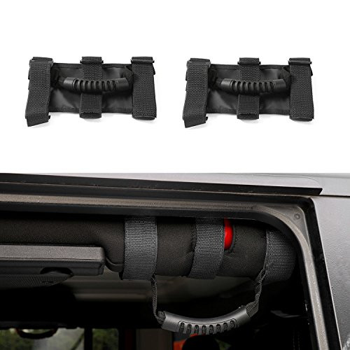 Grab Handles Grip Handle Roll Bar Grab Handle for Jeep Wrangler JL JK TJ YJ CJ -2PC Black-