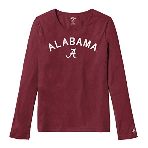 NCAA League Womens Alabama Crimson Tide Freshy L/s Tee, X-Large, Vintage Light Maroon