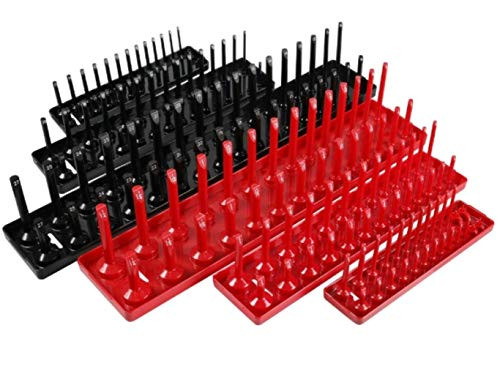 6Pcs Socket Organizer Tray Set Rack Storage Holder Tool Metric SAE 1/4" 3/8" 1/2"