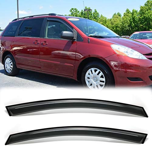 MGPRO 2pcs For 2004-2010 Sienna 2-Door XL20 Sun Rain Guard Vent Shade Side Window Wind Deflectors Window Visors