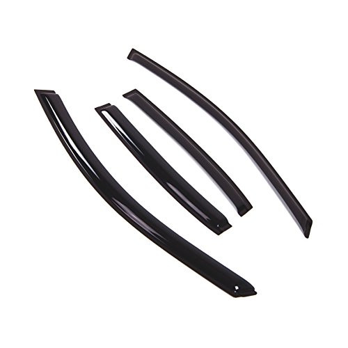 Tuningpros WD2-623 Outside Mount Window Visor Deflector Rain Guard Dark Smoke, 4 Pcs Set Compatible With 2013-2015 Chevrolet Malibu