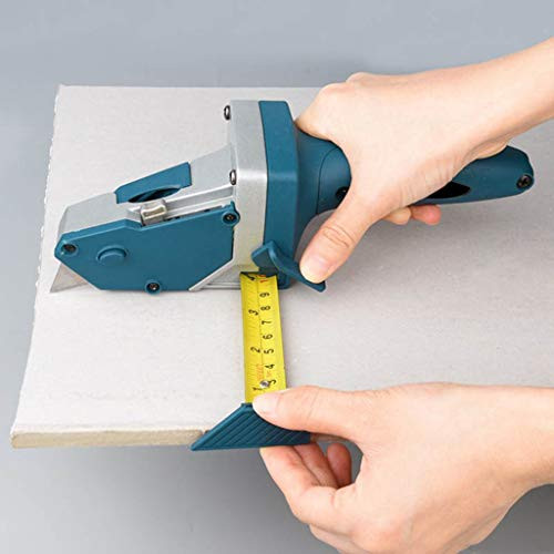 MOMFEI Drywall All-in-one Hand Tool with Measuring Tape and Utility Knife  Measure, Mark and Cut Drywall, Shingles, Insulation, Tile, Carpet, Foam  Measure and Mark Wood for Rip Cuts -Blue-