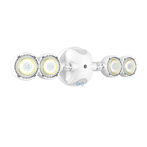 SANSI 4000LM Dusk to Dawn Sensor LED Flood Security outside light Outdoor 30W-400W Equivalent- ETL Listed Exterior Lights with 2 Adjustable Head 5000K IP65 Waterproof Garage Yard Patio Porch Deck Eave