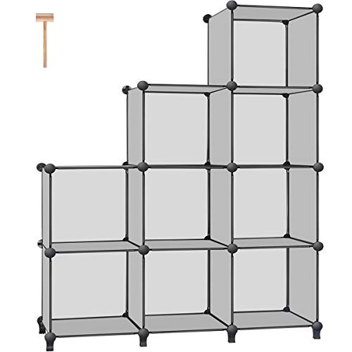 TomCare Cube Storage 9-Cube Bookshelf Storage Shelves Cube Organizer Closet Organizer Shelving Plastic Book Shelf Bookcase DIY Closet Cabinet Organizers Shelves for Bedroom Office Living Room, Grey TomCare Cube Storage 9-Cube Bookshelf Storage Shelves Cube Organizer Closet Organizer Shelving Plastic Book Shelf Bookcase DIY Closet Cabinet Organizers Shelves for Bedroom Office Living Room, Grey