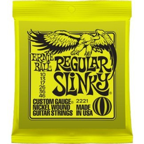 Ernie Ball P02221 Regular Slinky Nickel Wound Electric Guitar Strings, 10-46 -2 Pack- Ernie Ball P02221 Regular Slinky Nickel Wound Electric Guitar Strings, 10-46 -2 Pack-