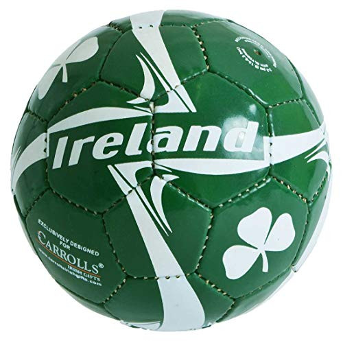 Carrolls Irish Gifts Ireland Designed Soccer Ball with White Shamrock Design, Size 5