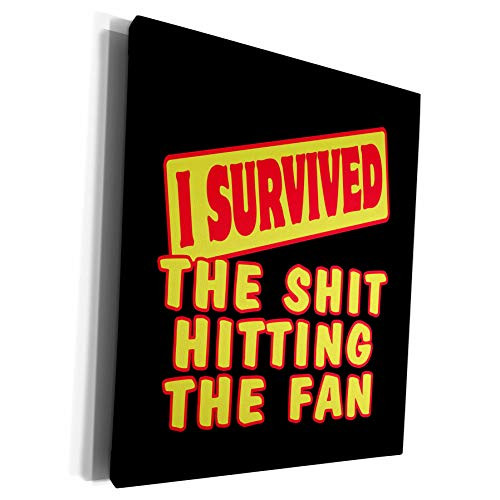 3dRose Dooni Designs Survive Sayings - I Survived Shit Hitting The Fan Survial Pride And Humor Design - Museum Grade Canvas Wrap -cw_118232_1-