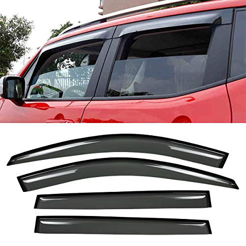 Side Window Wind Deflectors  and  Visors Rain Guards Window Visor 4pcs For 2014-2020 Cherokee Sun Rain Guard Vent Shade Deflector Window Visors Window Deflectors Vent Visor Side Window Deflector