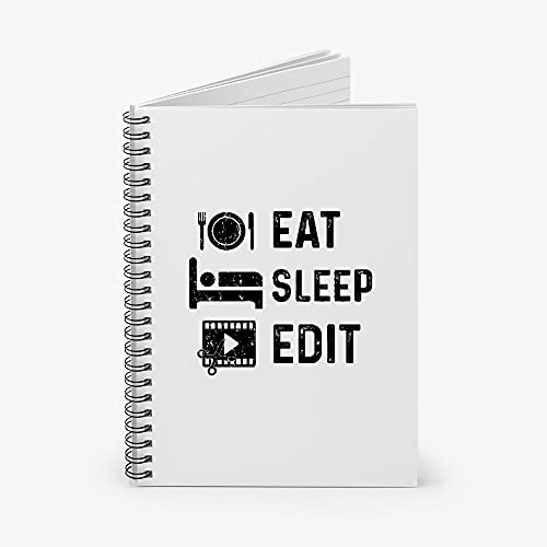 Eat Sleep Edit Editor Spiral Notebook - Ruled Line