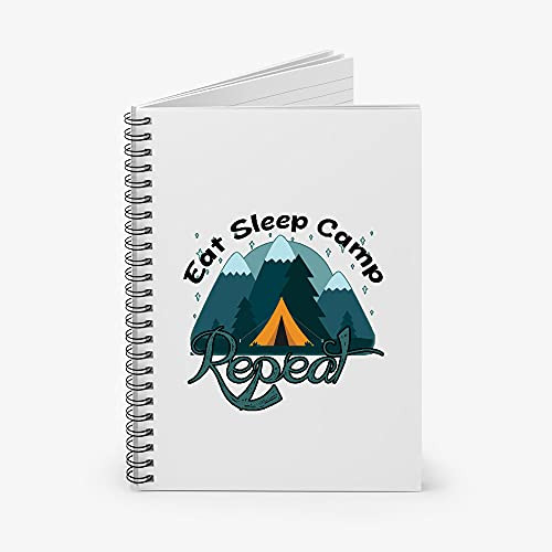 Eat Sleep Camp Repeat Outdoor Vacation Spiral Notebook - Ruled Line