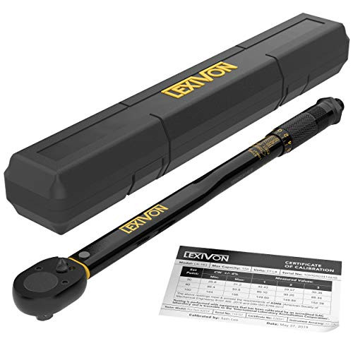 LEXIVON 1/2-Inch Drive Click Torque Wrench 10~150 Ft-Lb/13.6~203.5 Nm -LX-183-
