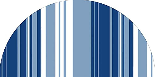 Harbour Stripe Decorative Arched Window Film, Retro Style Shades of Stripe Artistic Abstract Vintage Design Self Static Adhesive Cling Fit for Perfect Half-Round Arch Windows, 20 inches
