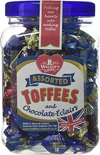 WALKERS NONSUCH Assorted Toffees and Chocolate Eclairs -1 pound jar-