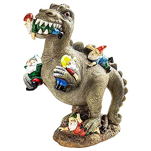 2021 New Garden Dinosaur Eating Gnomes Statues - Hand-Painted Resin Funny Gnome Resine Figurines, Garden Gnome Statues Outdoor Decor for Lawn Patio Yard -Large- 2021 New Garden Dinosaur Eating Gnomes Statues - Hand-Painted Resin Funny Gnome Resine Figurines, Garden Gnome Statues Outdoor Decor for Lawn Patio Yard -Large-