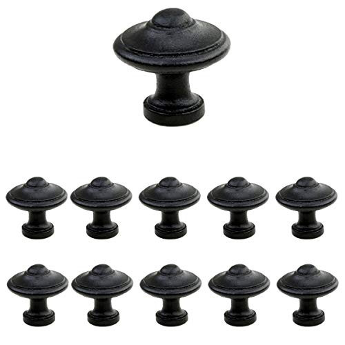 Renovator's Supply Cabinet Knob Black Wrought Iron 1.5" Set Of 10