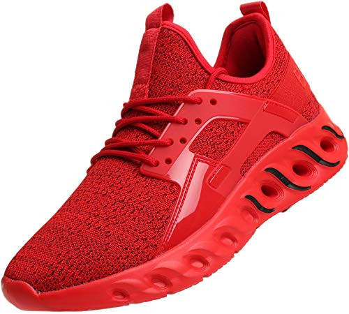 BRONAX Red Running Shoes Sneakers Gifts for Men Lace up Lightweight Size 6.5 Comfortable Fashion Stylish Tennis Gym Walking Sports Travel Athletic Shoes for Male Zapatillas Tenis para Hombre Red