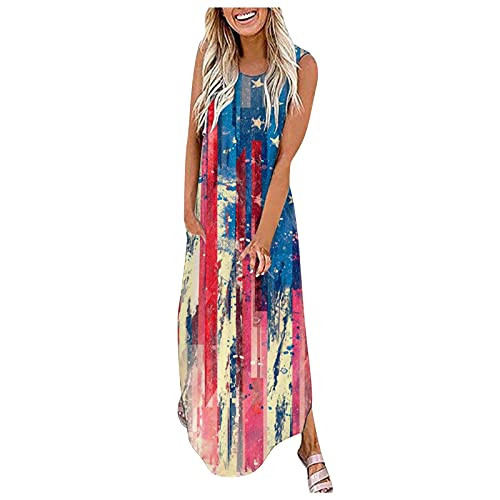 fine_fine Women's Casual Dresses Sexy Summer Loose Casual exy O-Neck Long Maxi Flowy Dress Split Hem Shift Dresses fine_fine Women's Casual Dresses Sexy Summer Loose Casual exy O-Neck Long Maxi Flowy Dress Split Hem Shift Dresses