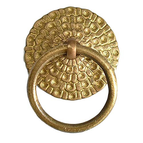 WGE Brass Hardware Pulls for Vintage Furniture, Cabinet Cupboard Dresser Drawers Knobs Pull Handles, Door Knocker
