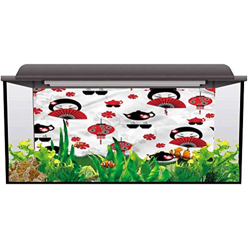 ScottDecor Aquarium 3D Backdrops Lantern,Japanese Fan Tea Pot Geisha Paper Cling L24 X H24 Inch ScottDecor Aquarium 3D Backdrops Lantern,Japanese Fan Tea Pot Geisha Paper Cling L24 X H24 Inch