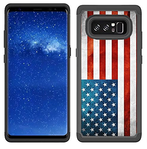 Corpcase - Hybrid Case for Galaxy Note 8 - Grunge USA Flag Distressed / Unique Case With Great Protection