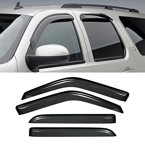 Audrfi 4pcs Window Visors Sun Rain Guard for 97-16 Ford Expedition Smoke Side Wind Deflectors Vent Visor