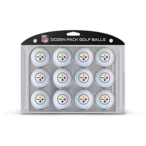 Team Golf 32403 NFL Pittsburgh Steelers Dozen Regulation Size Golf Balls, 12 Pack, Full Color Durable Team Imprint