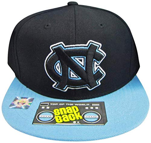 North Carolina Tar Heels Black/Light Blue Two Tone Plastic Snapback Adjustable Plastic Snap Back Hat/Cap