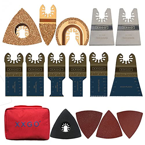 XXGO 72 Pcs Oscillating Tool Blades Accessories Kits Compatible with Bosch, Chicago, Craftsman, Dewalt, Dremel, Fein, Harbor Freight, Makita, Milwaukee, Porter Cable, Ridgid, Ryobi, Rockwell and More XXGO 72 Pcs Oscillating Tool Blades Accessories Kits Compatible with Bosch, Chicago, Craftsman, Dewalt, Dremel, Fein, Harbor Freight, Makita, Milwaukee, Porter Cable, Ridgid, Ryobi, Rockwell and More