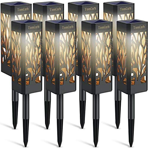 TomCare Solar Lights Outdoor Solar Pathway Lights Decorative Solar Garden Lights Waterproof Solar Powered Led Landscape Lighting for Path Lawn Patio Yard Walkway, 8 Pack