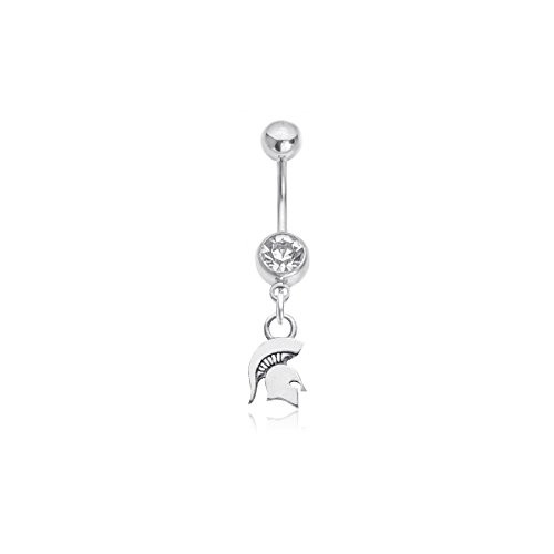 Michigan State University Spartans MSU Sterling Silver Jewelry by Dayna Designs (Belly Button Ring)