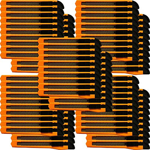 100x Bulk Small Neon Orange Utility Knife Box Cutters Snap Off Blade 9MM Blade