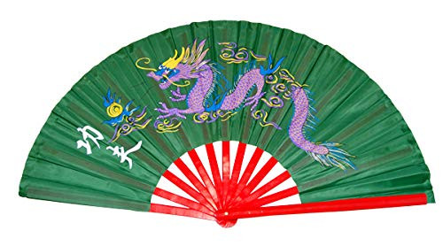 Green Dragon Kung Fu Fan Bamboo Rib - 15"