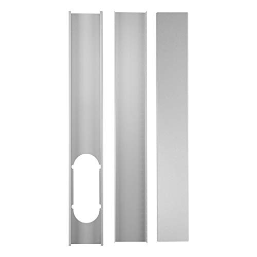 Fullbond 3Pcs Portable Air Conditioner Adjustable Window Plate Kit Exhaust Hose Board Plate Window Seal for Portable Air Conditioner Exhaust Hose Kit Plate Silver
