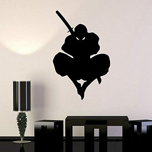 Samurai Silhouette Wall Decal Warrior Japan Style Sword Assassin Ninja Vinyl Window Stickers Kids Room Nursery Home Decor 57x88cm