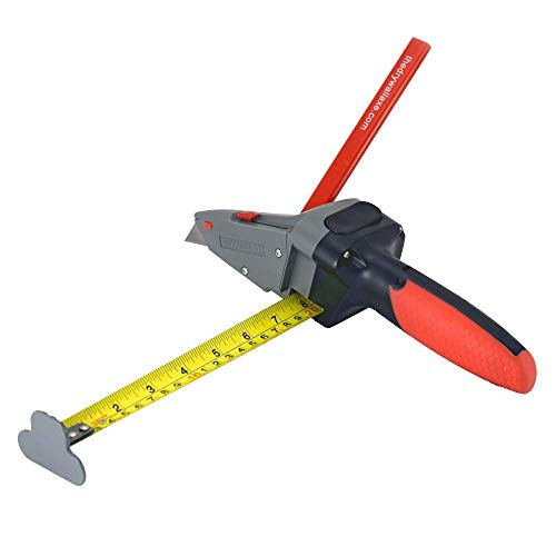 Drywall Axe All-in-one Hand Tool with Measuring Tape and Utility Knife  Measure, Mark and Cut Drywall, Shingles, Insulation, Tile, Carpet, Foam  Measure and Mark Wood for Rip Cuts