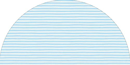 Harbour Stripe Decorative Arched Window Film, Wavy Soft Horizontal Old Fashion Pattern Geometric Lines Artful Image No Glue Removable Window Stickers for Perfect Half-Round Arch Windows, 24 inches