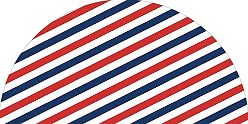 Harbour Stripe Decorative Arched Window Film, Vintage Barber Pole Helix of Colored Stripes Medieval Contrast Design Decorative Self Static Adhesive Cling for Perfect Half-Round Arch Windows, 24 inches