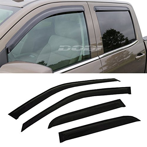 Audrfi 4pcs Window Visors Sun/Rain Guard for 04-15 Titan Crew Cab Smoke Side Wind Deflectors Vent Visor