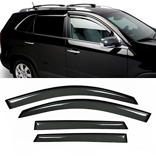 Audrfi 4pcs Window Visors Sun Rain Guard for 11-15 Kia Sorento Side Window Deflectors Vent Visor