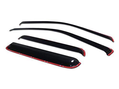 HS Power Window Deflector Sun/Rain Guards Smoke Window Visors 4p Set Compatible with 2004-2012 Chevy Colorado/GMC Canyon Crew 4dr Cab